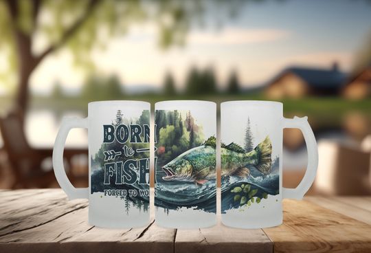 Discover Born To Fish Frosted Stein, Fishing Beer Stein Beer Mug Stein Gifts for Him
