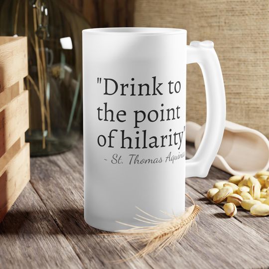 Discover Drink to the point of hilarity Frosted Glass Beer Mug, Deacon, Priest, Ordination, Christmas