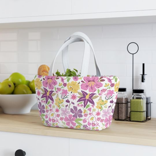 Discover Floral Insulated Lunch Bag, Stylish Lunch Tote for Work, School