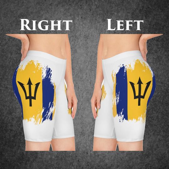 Discover Flag of Barbados Bike Shorts, Bajan Shorts, Barbados Leggings, Pants, Womens Sexy Biker Shorts