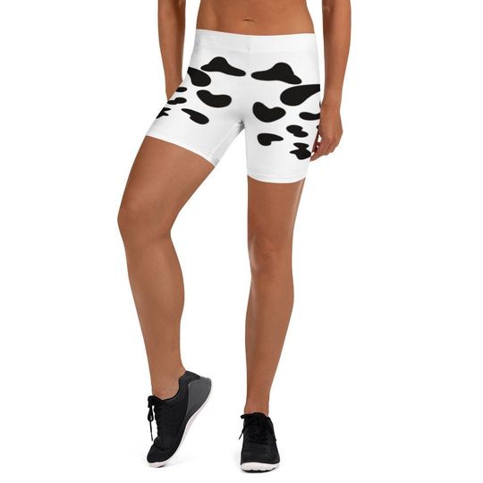 Discover Cow Print Shorts, white and black Booty Shorts, Cow Shorts, Festival Shorts, Animal Print Yoga Shorts,Womens Bike Shorts