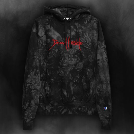 Discover Embroidered "Dead Inside" Champion Tie-Dye Hoodie Inspired by Resident Evil "You Are Dead"