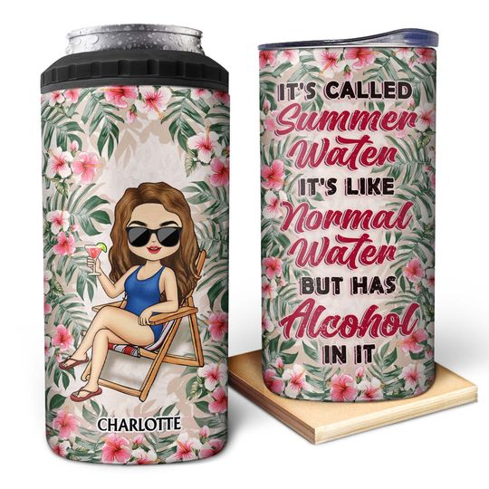 Discover          It's Called Summer Water - Birthday, Funny Gift For Her, Besties, Family - Personalized Custom 4 In 1 Can Cooler Tumbler       