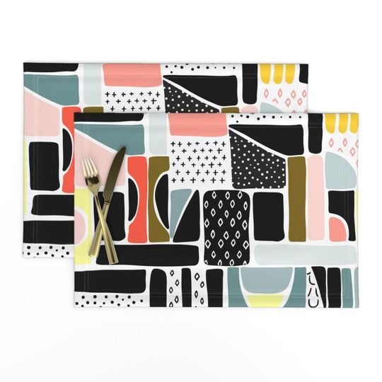 Discover Bright Color Block Placemats