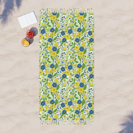 Discover Wildflower Boho Beach Towel Coverup Boho Swimwear