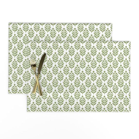 Discover Block Print Leaf Placemats