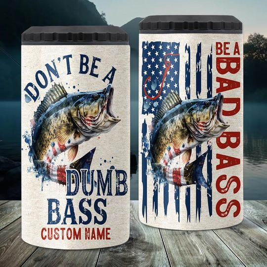 Discover Be A Bad Bass - Personalized Fishing Can Cooler