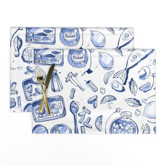 Discover Blue Sardines Placemats