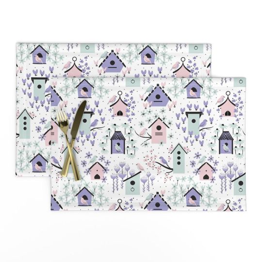 Discover Pastel Birdhouses Placemats