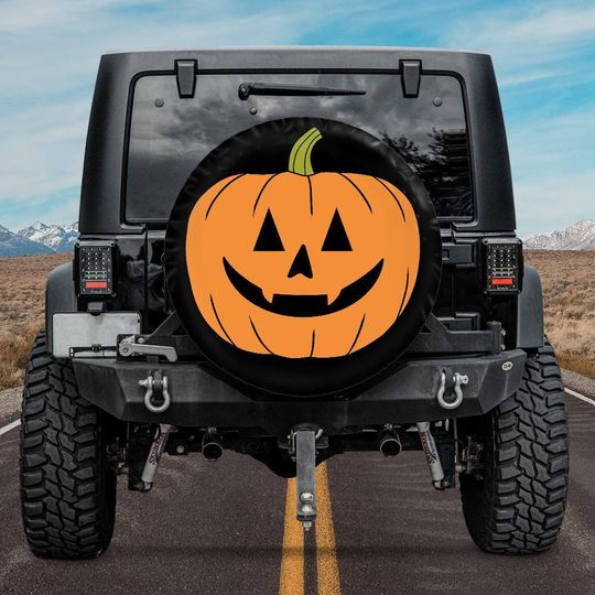 Discover Halloween Tire Cover with Jack O'Lantern