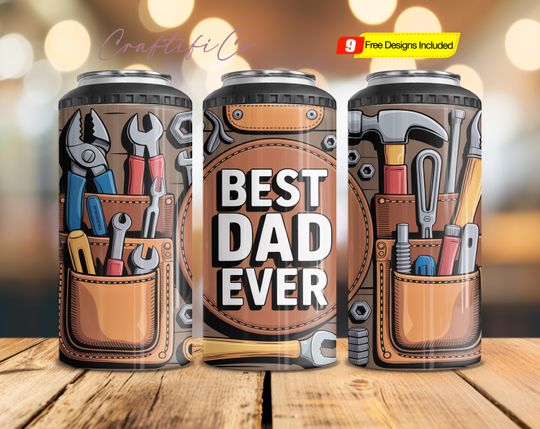 Discover Best Dad Ever Can Cooler Dad Sublimation Father's Day Designs Best Dad Ever