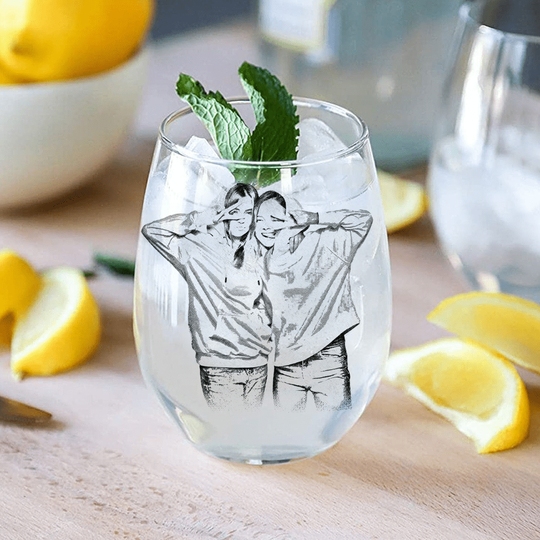Discover Custom Photo Best Friends Bestie Sisters Stemless Glass