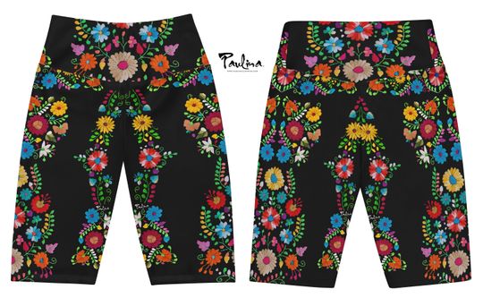Discover Maya Floral Bike Shorts soft stretchy fabric by Paulina