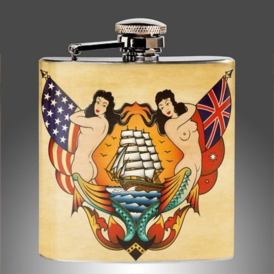 Discover Sailor Jerry Style Tattoo Flash Flask, Traditional  Tattoo art Whiskey Flasks, retro tattoo  Birthday Gift Stainless Steel Liquor Hip Flask