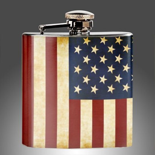 Discover American Flag Flask for Weddings, Party Gifts, Groomsman, Bridesmaids, 4th of July Parties - Stainless Steel 6 oz Liquor Hip Flask