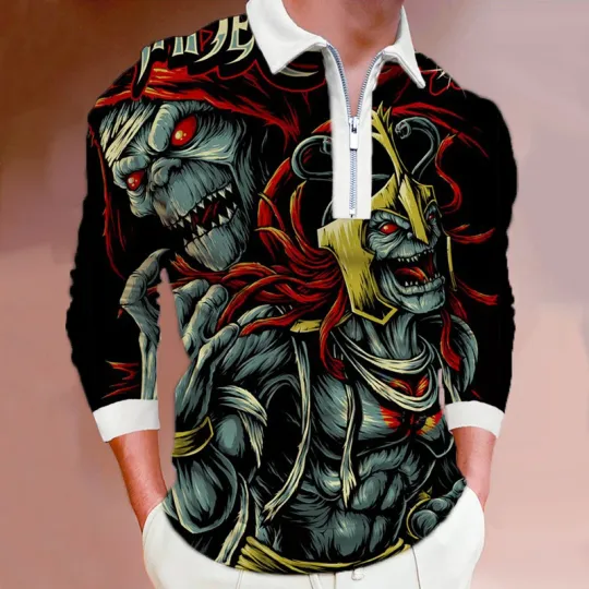 Discover Halloween Skull 3D Print Long Sleeve Zippers