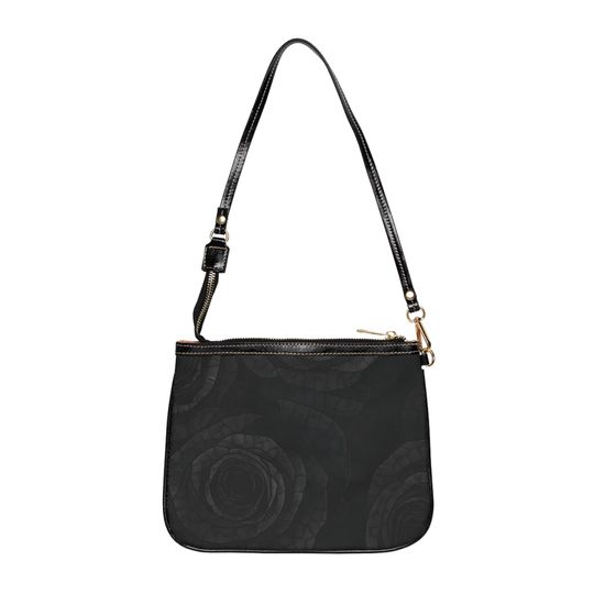 Discover Chic Black Roses Stained Glass Floral Shoulder Bag for Women, Everyday Purse, Casual Crossbody, Gift for Her, Date Night Accessory