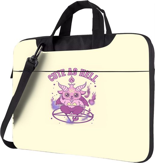 Discover Cute As Hell Gothic Laptop Bag  Occult Kawaii Demon Design, Pastel Punk Sleeve