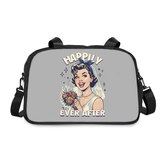 Discover Happily Ever After Fitness Handbag, Wedding Gym Bag, Bridal Workout Bag