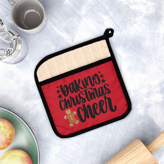Discover Baking Christmas Cheer Pot Holder with Pocket