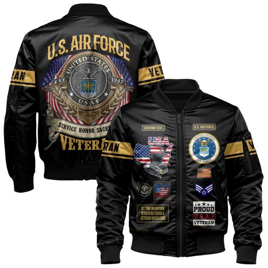 Discover Customized U.S Veteran Proudly Served Bomber Jacket
