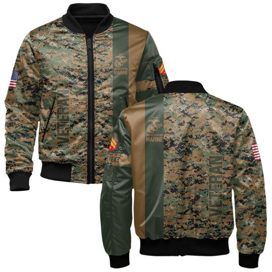 Discover Customized U.S. Marines Camouflage Bomber Jacket