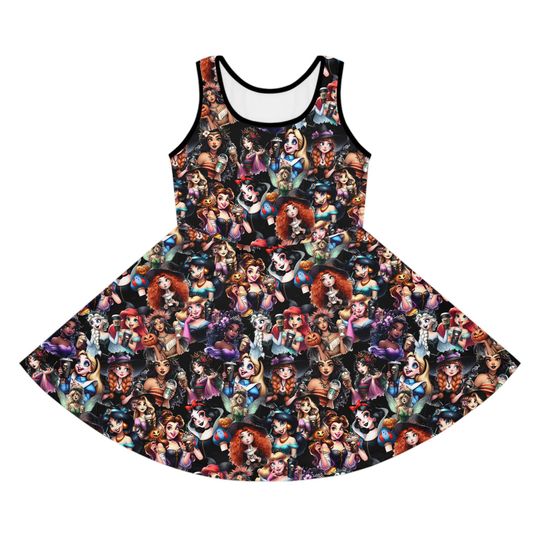 Discover Girls Disneyyy Dress, Halloween, Goth, Spooky, Sun Dress, Disneyyy Dress