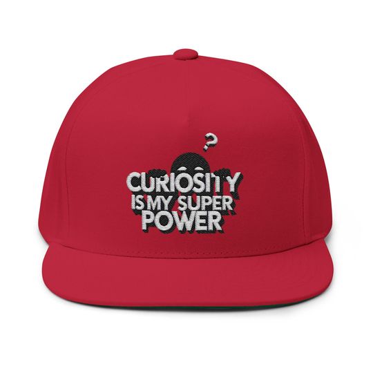 Discover Embroidered Flat Bill Cap, Curiosity Is My Superpower Hat, Secret Superpower, Ninja vibes, Snapback Cap, Baseball Cap, Embroidery Gift