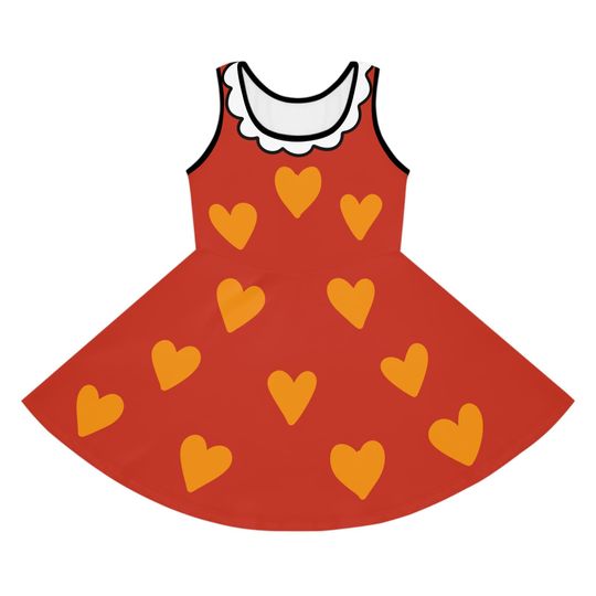 Discover Heart Print Girls' dress -Red Dress with Yellow Hearts | Maisy Mouse Birthday-Inspired
