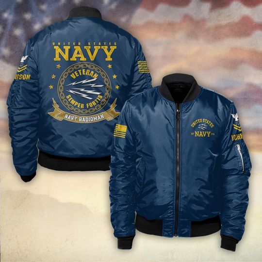 Discover Customized U.S. Navy Veteran Semper Fortis Bomber Jacket