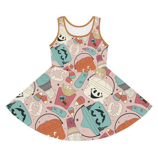 Discover Boho Halloween Container Girls' Sleeveless Sundress (AOP)
