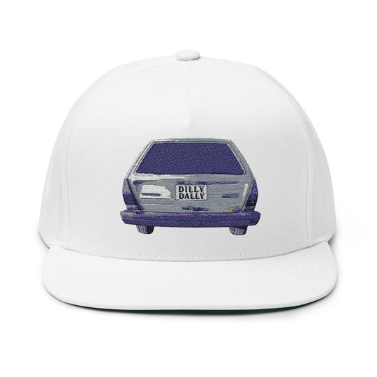 Discover Retro Car Flat Bill Cap, Embroidered Hat for Car Enthusiasts, Gift for Dad, Cool Streetwear Accessory, Unisex Cap, Auto Lover Gear VW DASHER