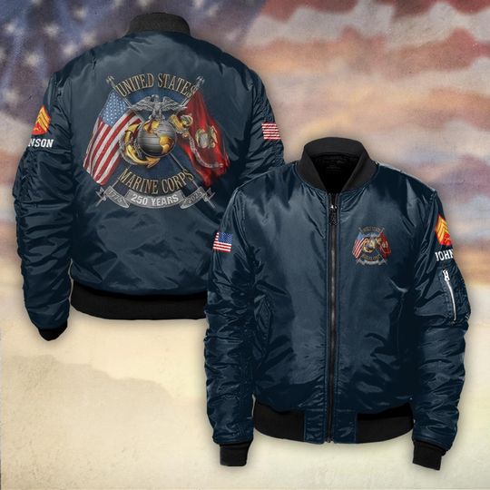 Discover Customized U.S Marines Birthday – 250 Years Semper Fi - Bomber Jacket