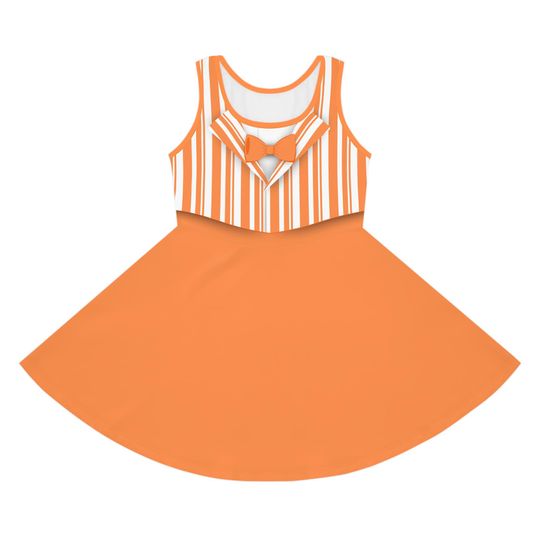 Discover Orange Dapper Day Main St Magic Inspired Girl's Skater Dress