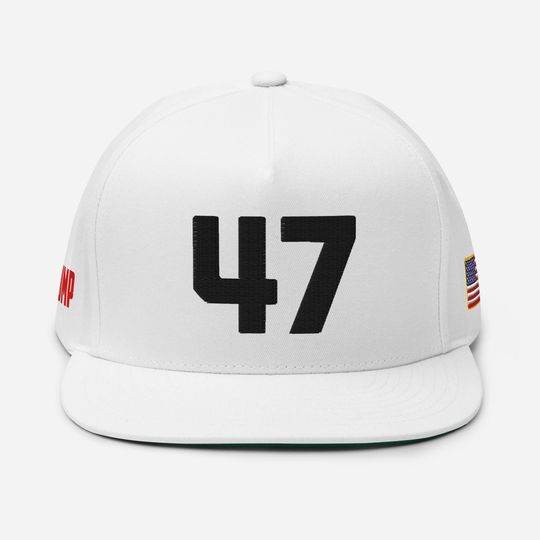 Discover 47 Trump MAGA Hat  3D Puff Embroidery Flat Bill Cap  Simple, clean, winning.