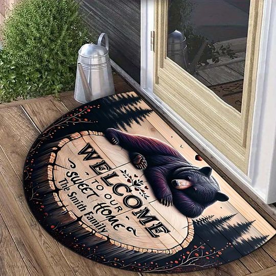 Discover Welcome To Our Sweet Home - Personalized Hunting Shaped Doormat