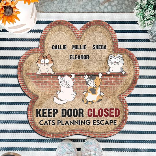 Discover Cats Planning Escape - Personalized Doormat