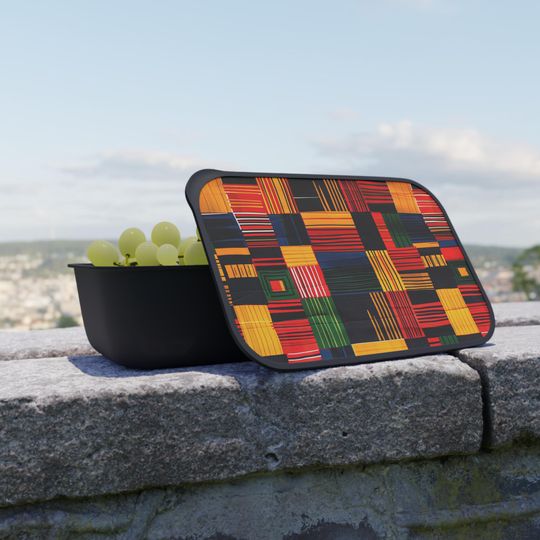 Discover Kente Cloth PLA Bento Box - Single-Compartment Lunch Box