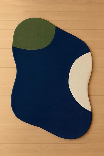 Discover Blue/white Irregular shaped rugs multicolored shaped rugs odd shaped rugs rugs for living room bedroom rugs customized in any color