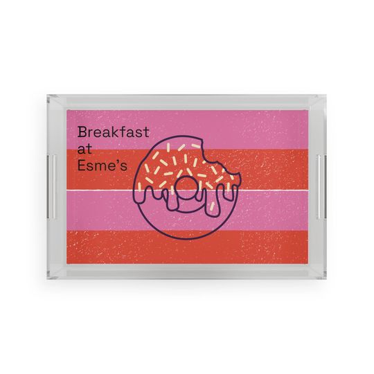 Discover Personalized Acrylic Donut Serving Tray, Housewarming Gift, Custom Breakfast Tray, Gift for Her, Kitchen Decor, Tray for Entertaining