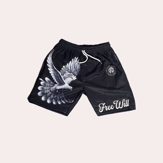 Discover Black 'FREE WILL' Shorts