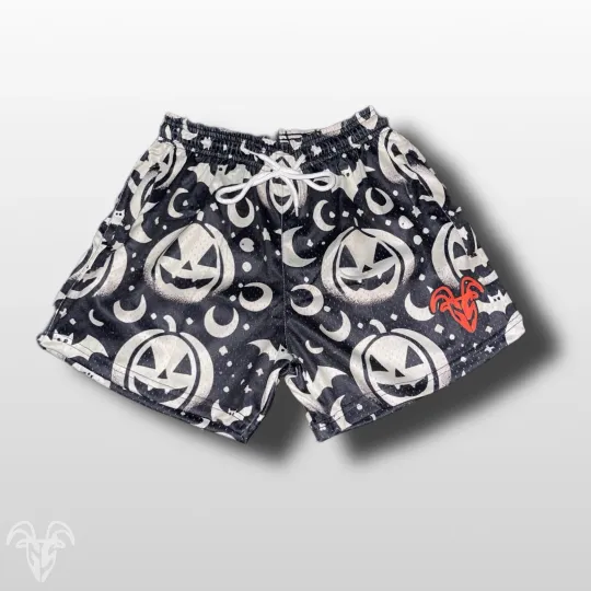 Discover White Jack O Latern, Halloween DMesh Shorts