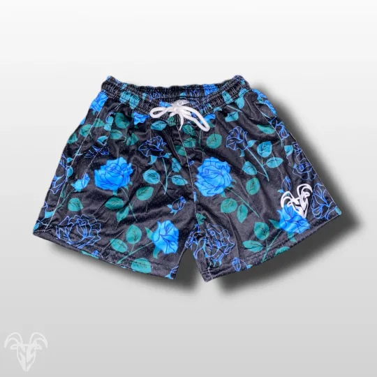 Discover Blue/Green Floral Mesh Shorts