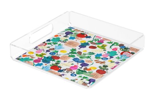 Discover Everything Passover Acrylic Tray | Acrylic Matzah Tray | Modern Judaica | Passover Decor