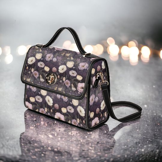 Discover Dark Cottage Goth Ghost Poppies Satchel Handbag, Midnight Garden Motif