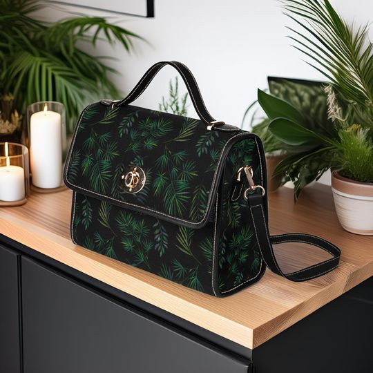 Discover Boho Dark Forest Ferns Witchy Satchel, Boho Elegant Forestcore Handbag