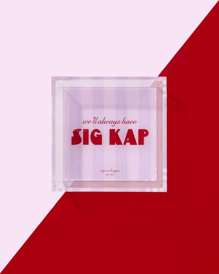 Discover Sigma Kappa Trinket Tray | Perfect catchall for jewelry, keys, keepsakes. Looks great on nightstands, dorms, coffee tables & bar carts