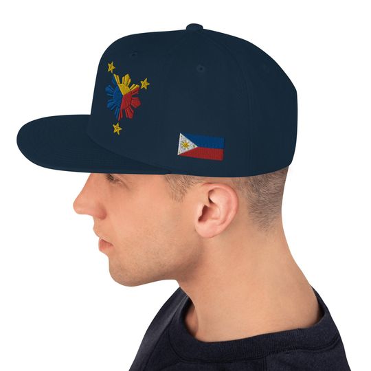 Discover Philippines Embroidery Hat | Embroidered Filipino Hat | 3 Star Philippines Logo Hat | Trendy Filipino Embroidery Hat | Gift For Filipinos