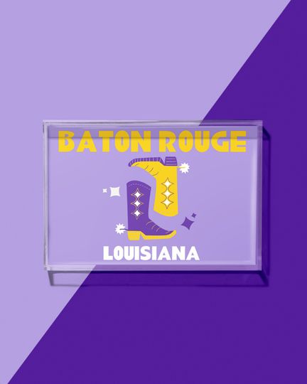 Discover Small Acrylic Tray | Kickoff Collegiate Collection - Baton Rouge, Louisiana | Perfect for dorm rooms, college, vanity