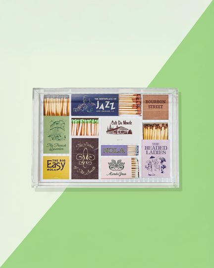 Discover New Orleans Matchbook Small Tray | Coffee Table, Bar Cart or Desk Accessory, Birthday, Hostess Gift, Home Decor, New Orleans